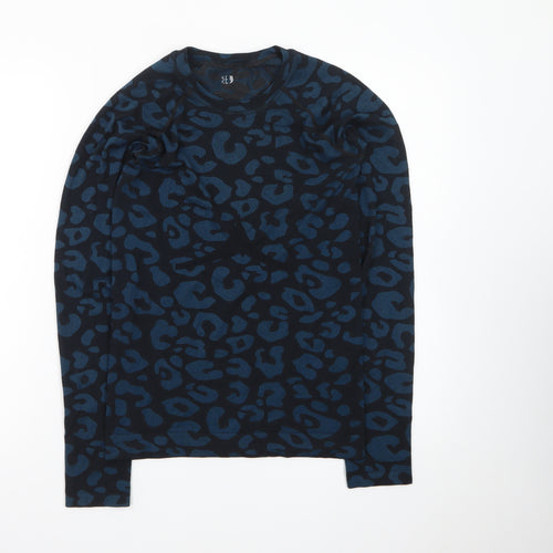 Sweaty Betty Womens Blue Animal Print Long Sleeve Top Size S