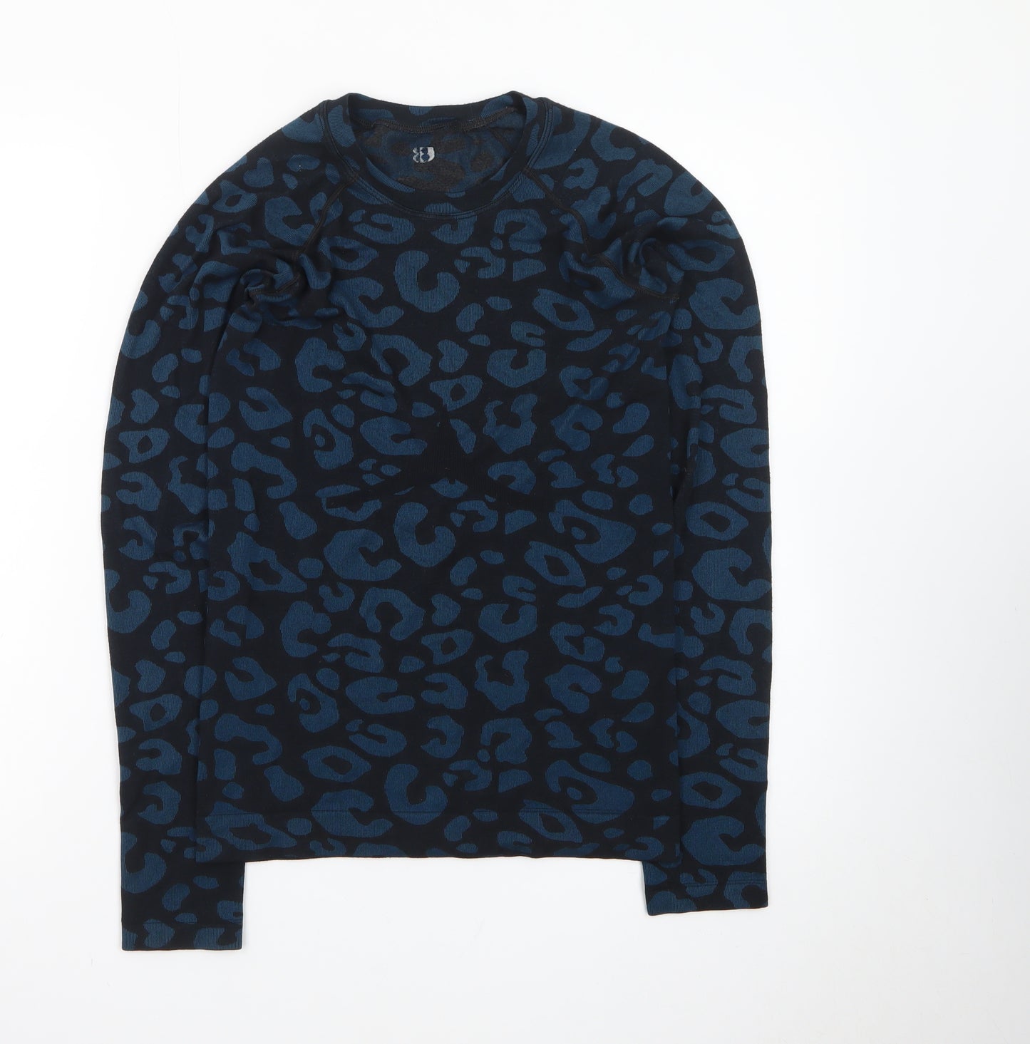 Sweaty Betty Womens Blue Animal Print Long Sleeve Top Size S