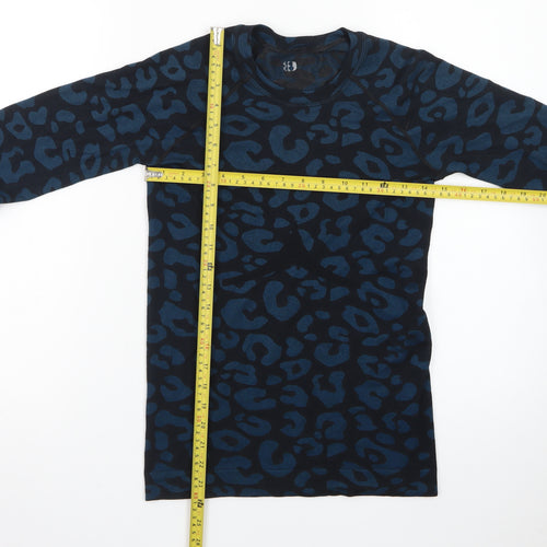 Sweaty Betty Womens Blue Animal Print Long Sleeve Top Size S