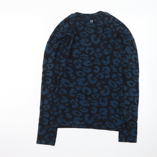 Sweaty Betty Womens Blue Animal Print Long Sleeve Top Size S