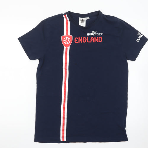 UEFA Euro 2020 England Navy Cotton T-Shirt Men's Medium Short Sleeve