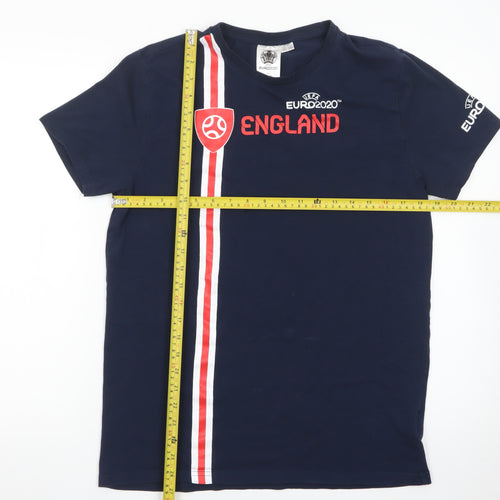 UEFA Euro 2020 England Navy Cotton T-Shirt Men's Medium Short Sleeve