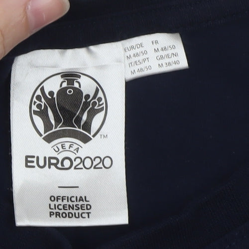 UEFA Euro 2020 England Navy Cotton T-Shirt Men's Medium Short Sleeve