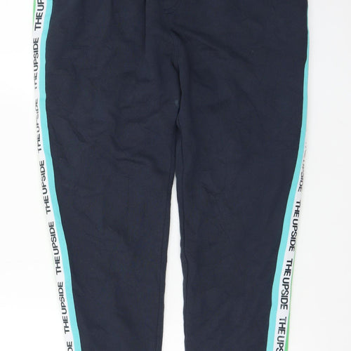 The Upside Men's Blue Jogger Trousers S Regular Fit Elastic Waist