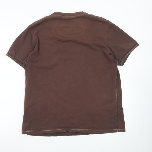 Rocha John Rocha Men's Brown Cotton Crew Neck T-Shirt Size L