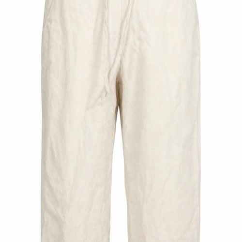 Charter Club Women’s Beige Linen Cropped Trousers L Relaxed Fit