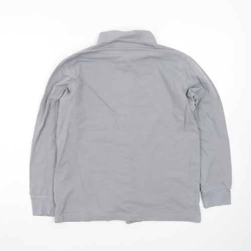 Cotton Traders Men's Grey Long Sleeve Polo Shirt XS Classic Fit