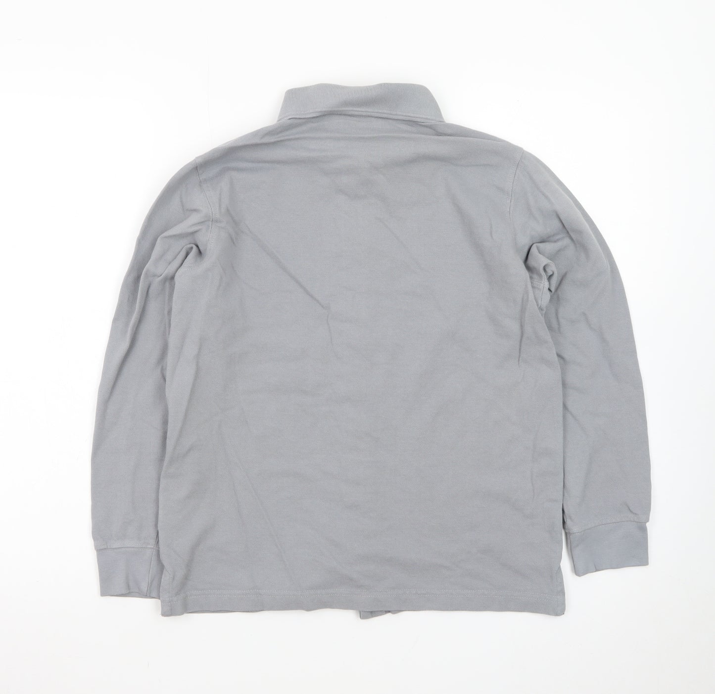 Cotton Traders Men's Grey Long Sleeve Polo Shirt XS Classic Fit