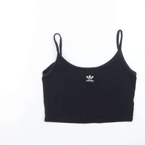 Adidas Womens Black Cropped Camisole Tank Top UK 8
