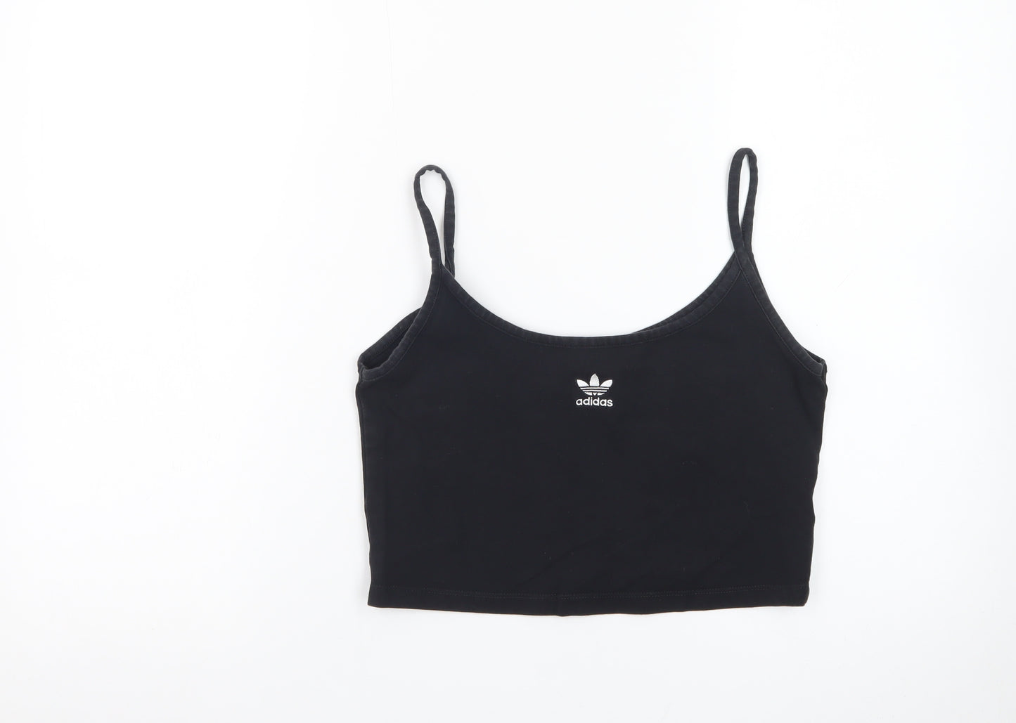 Adidas Womens Black Cropped Camisole Tank Top UK 8