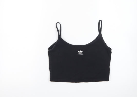 Adidas Womens Black Cropped Camisole Tank Top UK 8