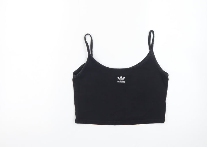Adidas Womens Black Cropped Camisole Tank Top UK 8