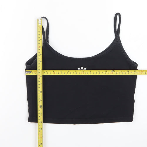 Adidas Womens Black Cropped Camisole Tank Top UK 8