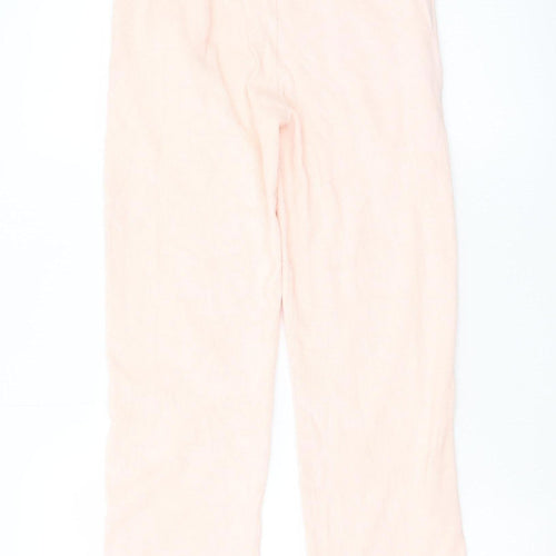 Boohoo Women’s Pink Linen Blend Wide-Leg Elastic Waist Trousers UK 10