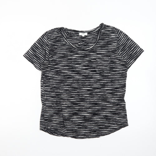 Reiss Women's Black Striped Jersey T-Shirt Size S