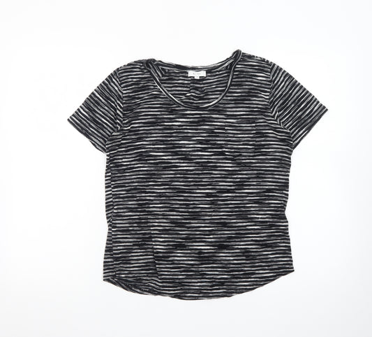 Reiss Women's Black Striped Jersey T-Shirt Size S