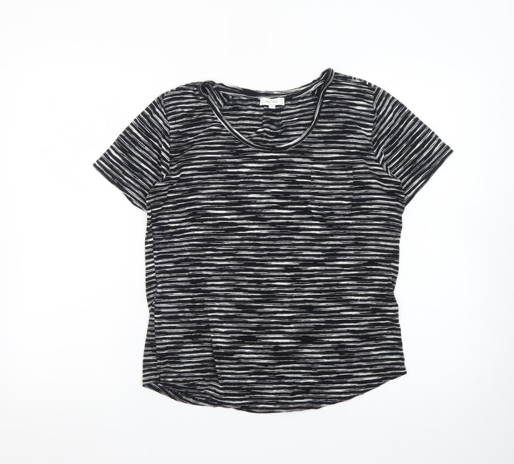 Reiss Women's Black Striped Jersey T-Shirt Size S