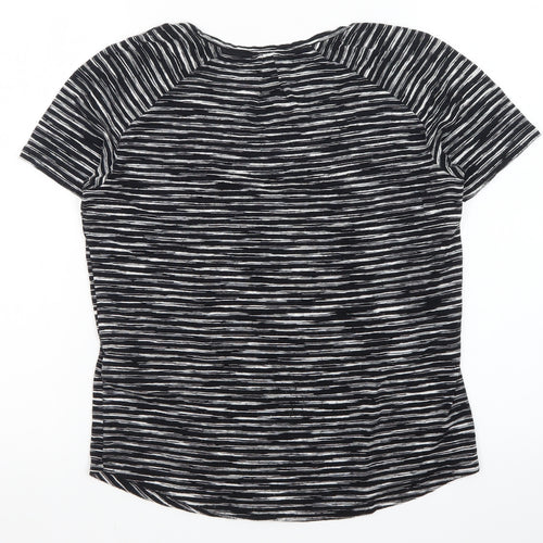 Reiss Women's Black Striped Jersey T-Shirt Size S