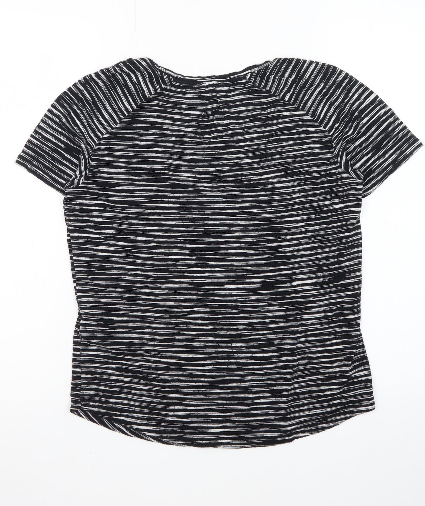 Reiss Women's Black Striped Jersey T-Shirt Size S