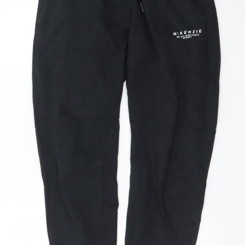 McKenzie Men's Black Jogger Trousers M Regular Fit Fleece Casual