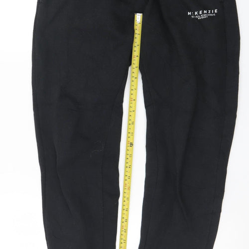 McKenzie Men's Black Jogger Trousers M Regular Fit Fleece Casual