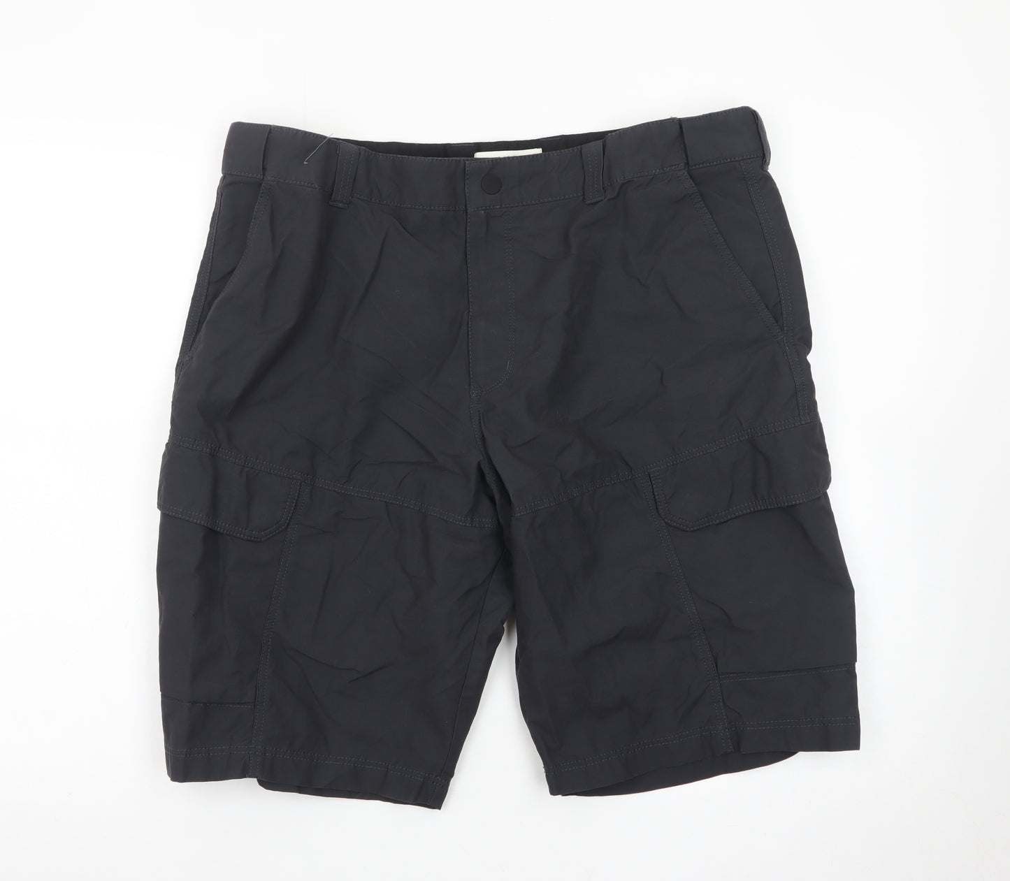 Marks and Spencer Men's Black Cargo Shorts 36in Regular Fit