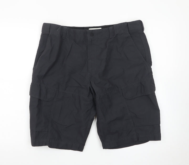 Marks and Spencer Men's Black Cargo Shorts 36in Regular Fit