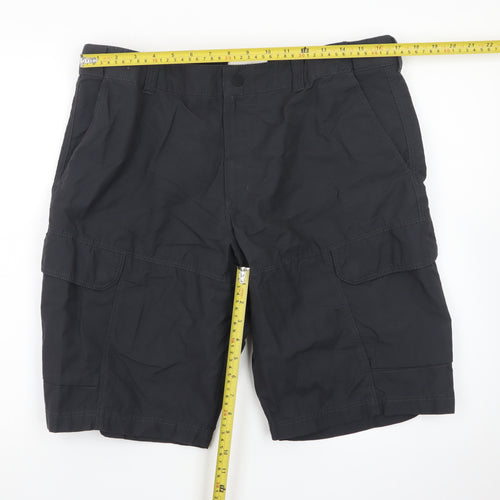 Marks and Spencer Men's Black Cargo Shorts 36in Regular Fit