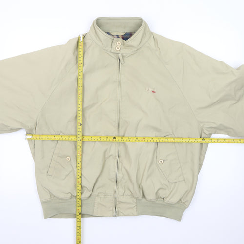 Schott NYC Men's Beige Bomber Jacket L Lightweight Cotton Blend