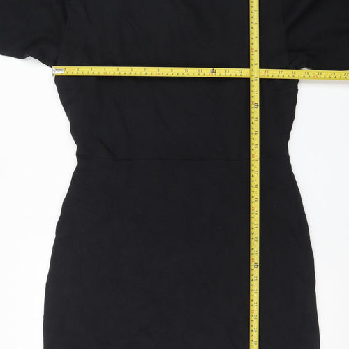 H&M Divided Black Long Sleeve Sweatshirt Dress Women L Casual