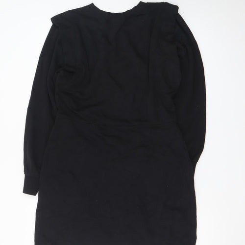 H&M Divided Black Long Sleeve Sweatshirt Dress Women L Casual