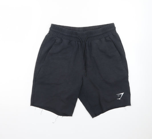Gymshark Mens Black S Sweat Shorts Elastic Waist Drawstring Casual