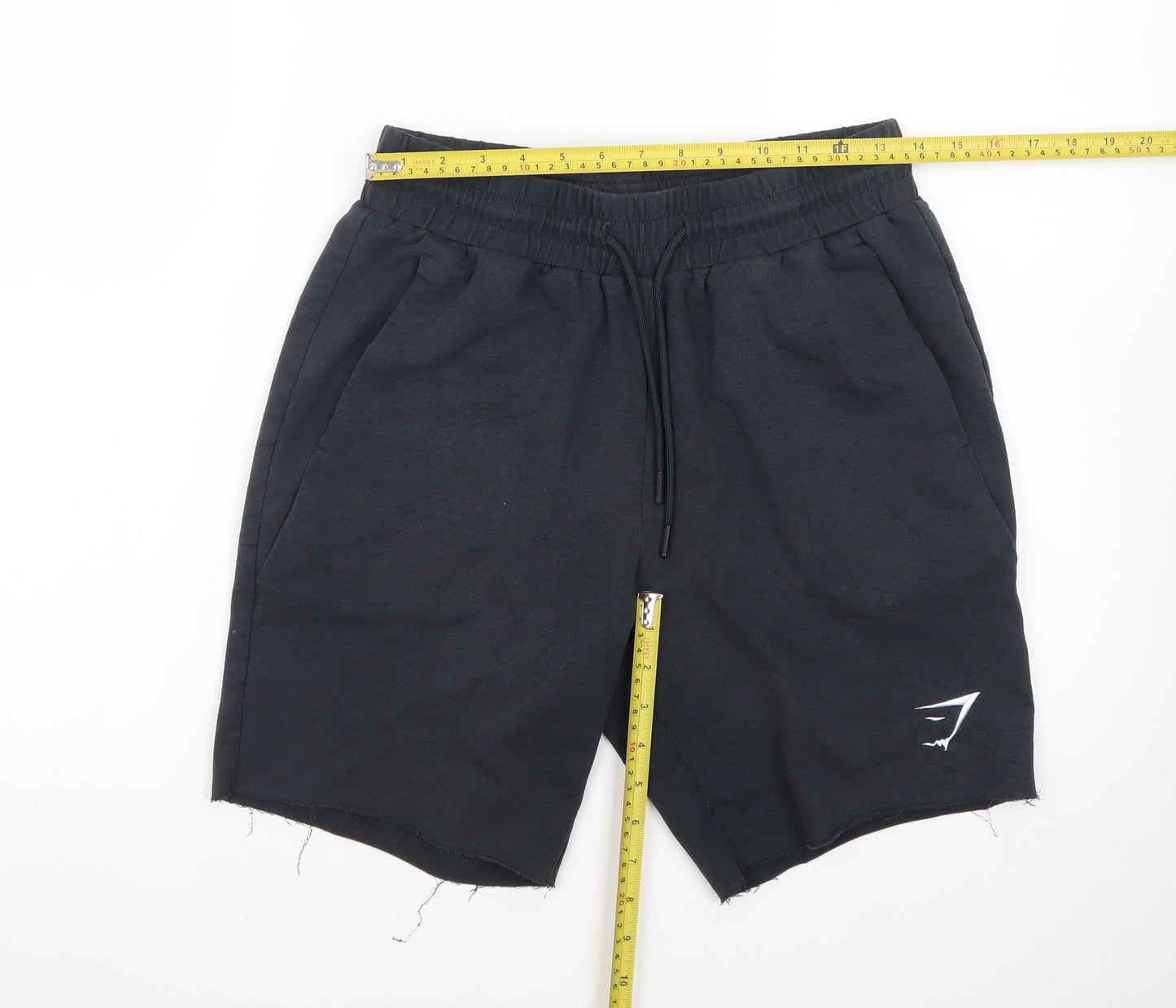 Gymshark Mens Black S Sweat Shorts Elastic Waist Drawstring Casual