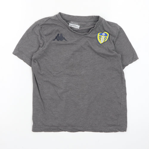Kappa Boys Grey Leeds United Short Sleeve T-Shirt 11-12 Years
