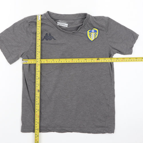 Kappa Boys Grey Leeds United Short Sleeve T-Shirt 11-12 Years