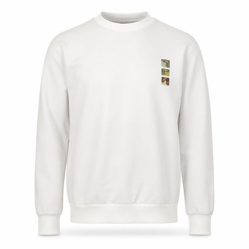 Urban Revivo Men's White XS Pullover Sweatshirt Logo Print