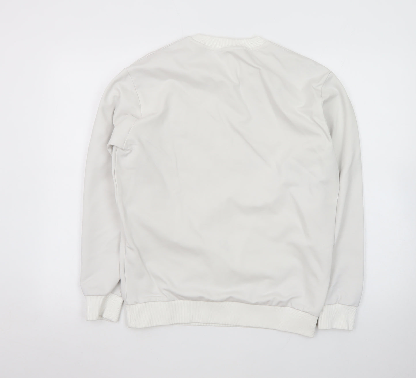 Urban Revivo Men's White XS Pullover Sweatshirt Logo Print