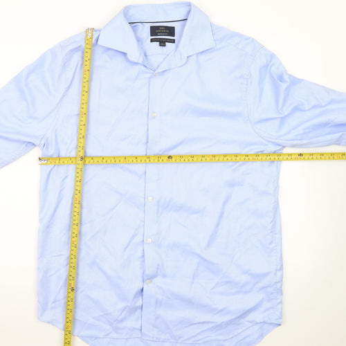 Marks and Spencer Men's Blue Regular Fit Dress Shirt 16.5in Cotton