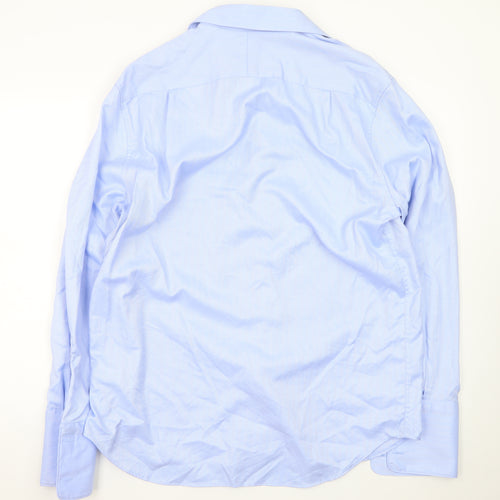 Marks and Spencer Men's Blue Regular Fit Dress Shirt 16.5in Cotton