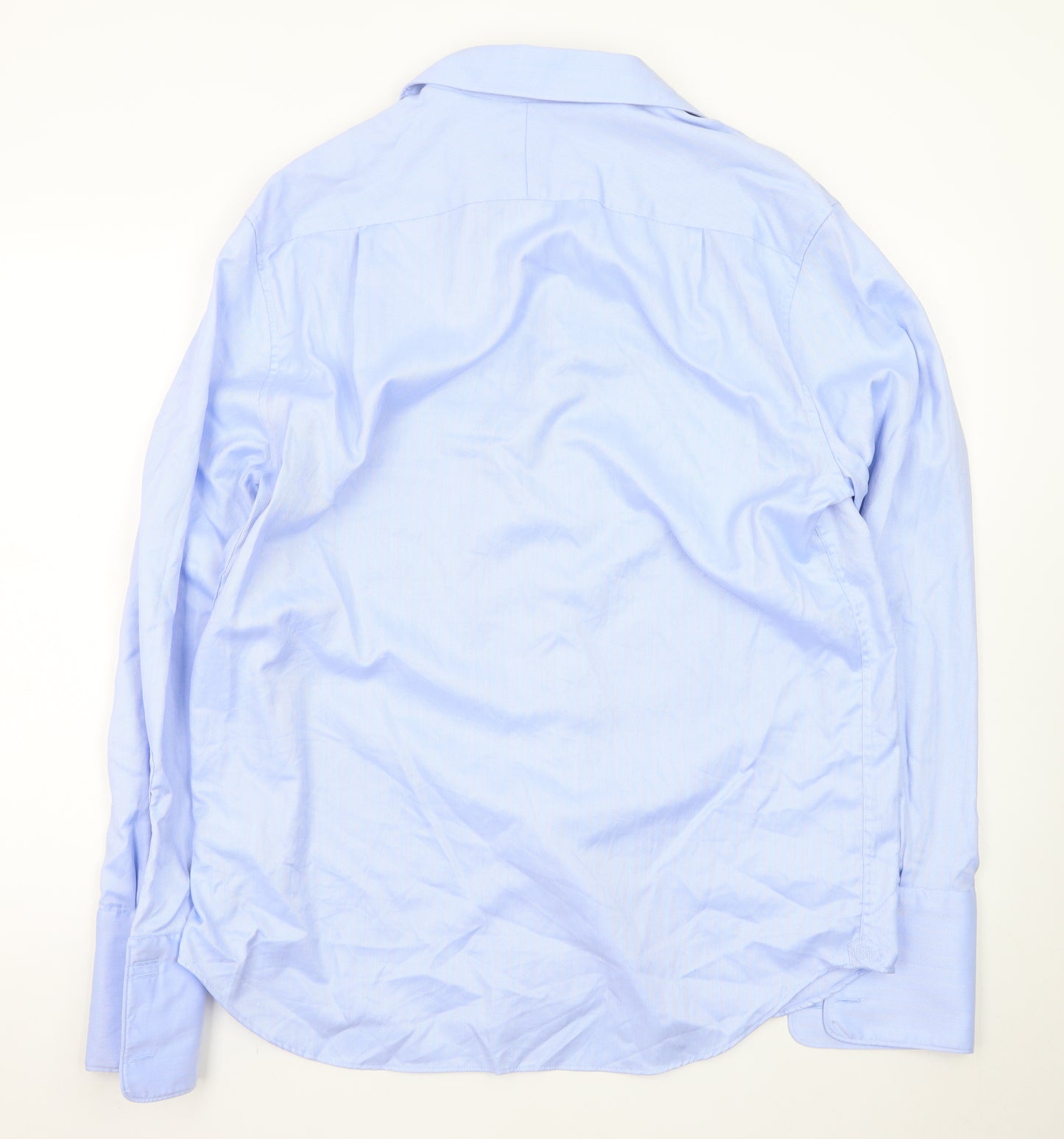 Marks and Spencer Men's Blue Regular Fit Dress Shirt 16.5in Cotton