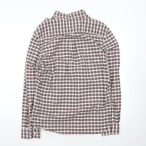 Marks and Spencer Men's Beige Check Long Sleeve Regular Fit Shirt M