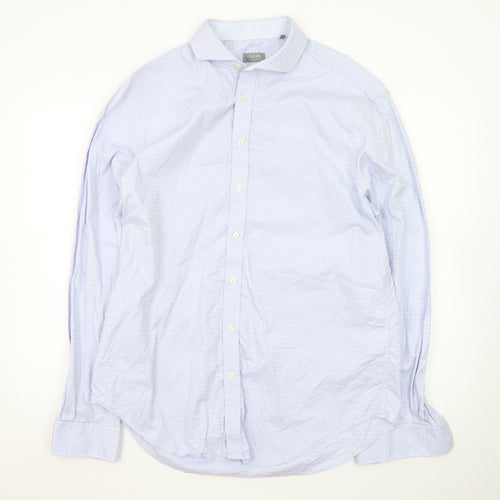 Jaeger Men's Blue Regular Fit Long Sleeve Dress Shirt 16.5in Collar