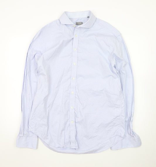 Jaeger Men's Blue Regular Fit Long Sleeve Dress Shirt 16.5in Collar