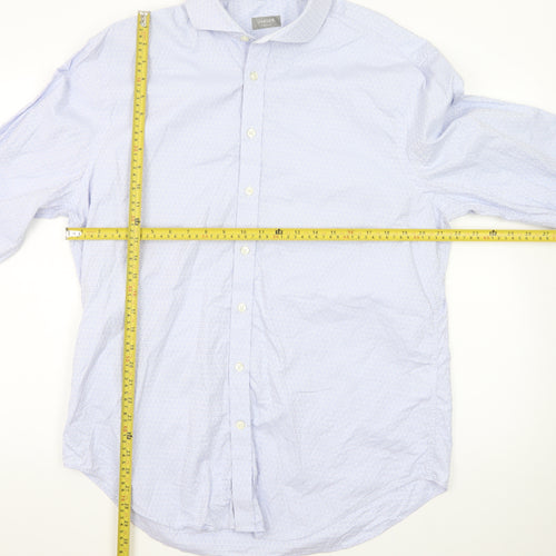 Jaeger Men's Blue Regular Fit Long Sleeve Dress Shirt 16.5in Collar