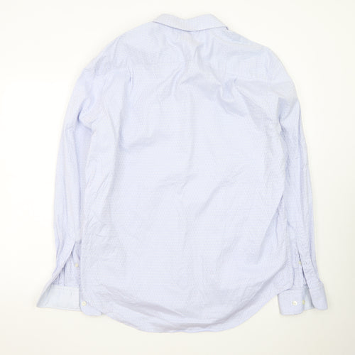 Jaeger Men's Blue Regular Fit Long Sleeve Dress Shirt 16.5in Collar