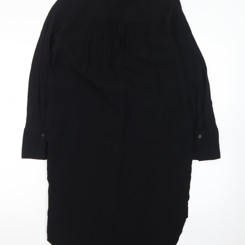 Marks and Spencer Women Black Size 10 Shirt Dress Long Sleeve