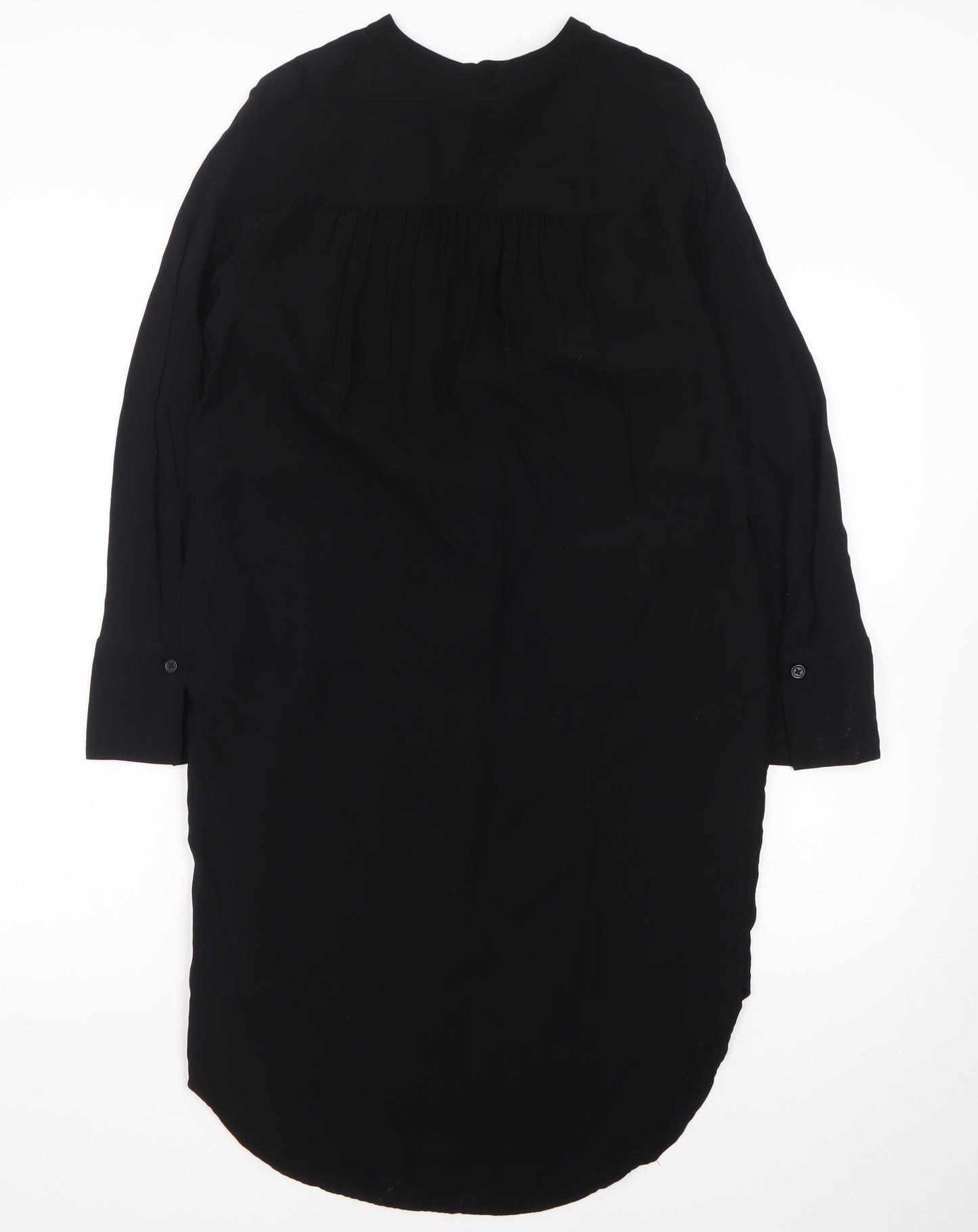 Marks and Spencer Women Black Size 10 Shirt Dress Long Sleeve