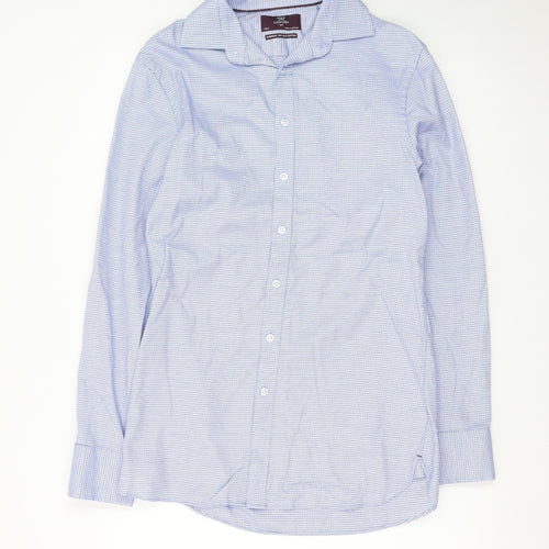 Marks and Spencer Men's Blue Slim Fit Luxury Cotton Formal Shirt 14.5in