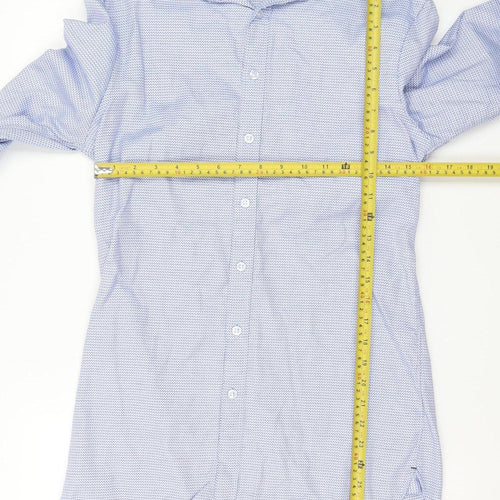 Marks and Spencer Men's Blue Slim Fit Luxury Cotton Formal Shirt 14.5in