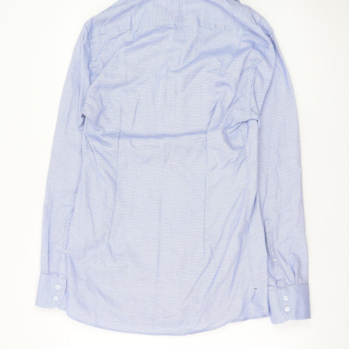Marks and Spencer Men's Blue Slim Fit Luxury Cotton Formal Shirt 14.5in